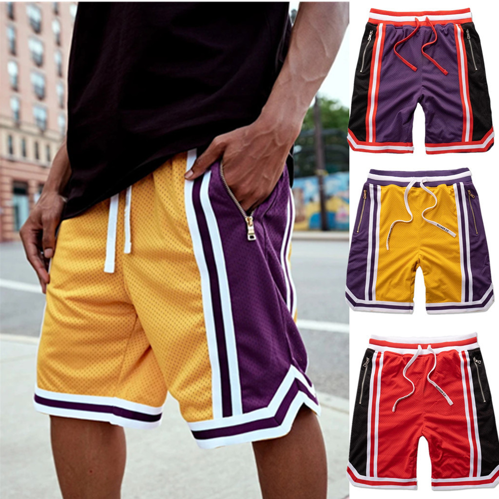 Nuevos pantalones cortos deportivos de malla para hombres, deportes, ocio, delgados, entrenamiento al aire libre, baloncesto, pantalones cortos para correr