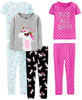Venta al por mayor caliente Envío gratis Conjunto de pijama de algodón ajustado de 6 piezas para niñas