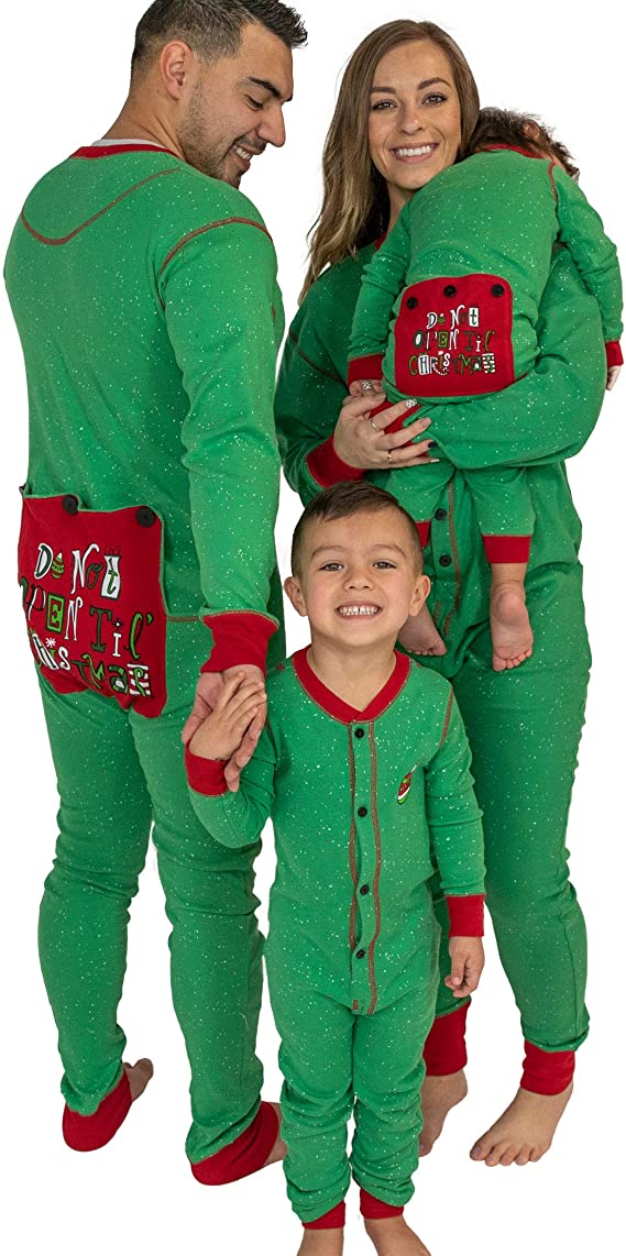 Pijamas navideños familiares de 2 piezas, pijamas navideños suaves para la familia, conjunto de pijamas a juego rojos y verdes, Jammies navideños para parejas jóvenes