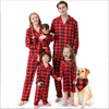 Navidad para padres e hijos Navidad europea y americana Conjunto de pijama a cuadros rojo y negro