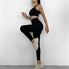 Trajes de entrenamiento Conjuntos de yoga para mujeres Leggings de yoga de cintura alta sin costuras acanalados personalizados de 2 piezas