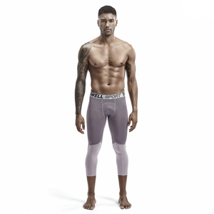 Pantalones cortos deportivos de moda, pantalones de chándal de malla para hombres, medias de yoga que bloquean el color al por mayor en stock