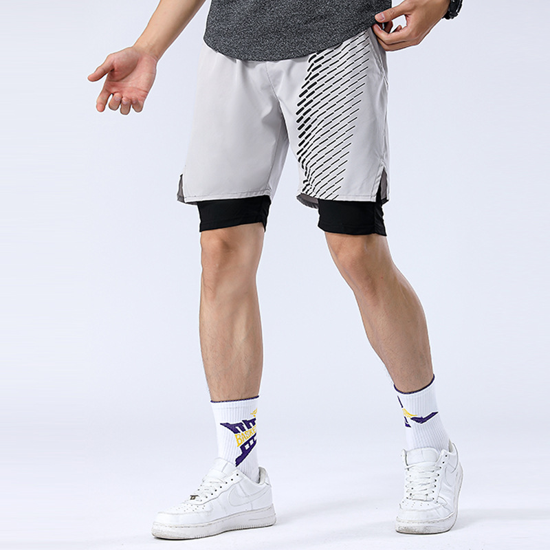 Entrenamiento para correr Pantalones de baloncesto Pantalones cortos deportivos informales Pantalones de cinco puntos sueltos de talla grande para hombres