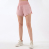 Personalizar pantalones cortos de cintura alta para mujeres con bolsillos Push Up Yoga Control de barriga Gimnasio Fitness Running Short