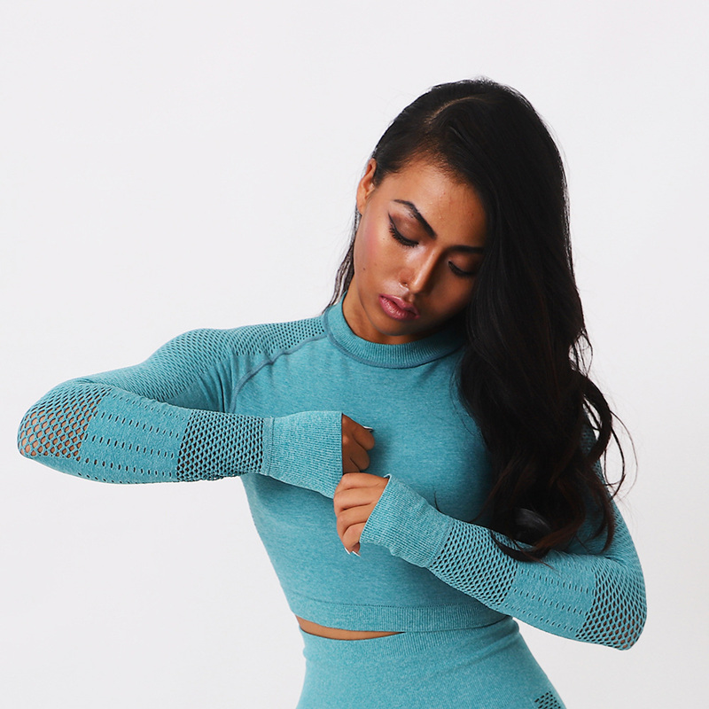 Aptitud deportiva personalizada de las mujeres Correr Yoga Entrenamiento de manga larga Atlético con orificio para el pulgar Cremallera Tops de gran tamaño